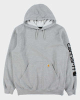 Vintage Carhartt Marl Grey Midweight Sleeve Logo Loose Fit Pullover Hoodie - L