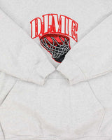 Dime Basketball Bowl Patch Marl Grey Heavyweight Pullover Hoodie - L