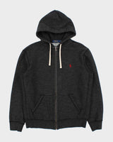 Vintage Polo Ralph Lauren Marl Grey Heavyweight Full-Zip Hoodie - M