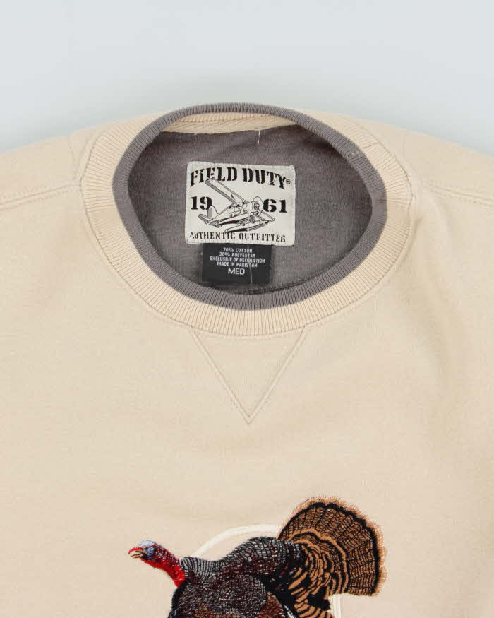 Vintage Y2K 00s Field Duty Embroidered Heavyweight Crewneck Sweatshirt - M