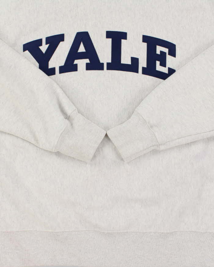 Vintage Champion Yale University Heavyweight Reverse Weave Marl Grey Crewneck Sweatshirt - L