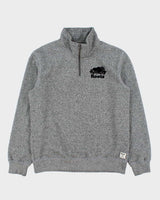 Vintage Y2K 00s Roots Marl Grey Felt Logo Quarter-Zip Sweatshirt - M