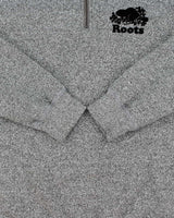Vintage Y2K 00s Roots Marl Grey Felt Logo Quarter-Zip Sweatshirt - M
