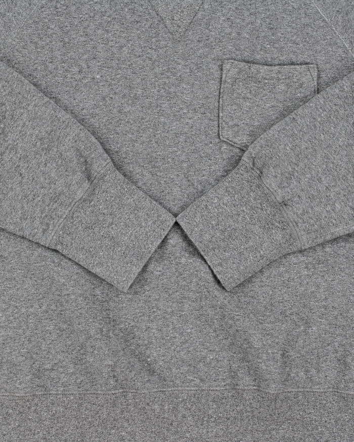 Vintage Champion Processed Sportswear x Todd Snyder Made In Canada Heavyweight Marl Grey Crewneck Pocket Sweatshirt - M