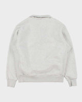 Vintage Champion Heavyweight Reverse Weave Grey Marl Collared Quarter-Zip Sweatshirt - M