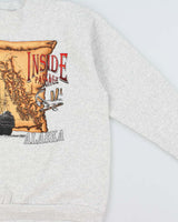 Vintage 1990s Alaska All American Apparel Made In USA Marl Grey Crewneck Sweatshirt - L