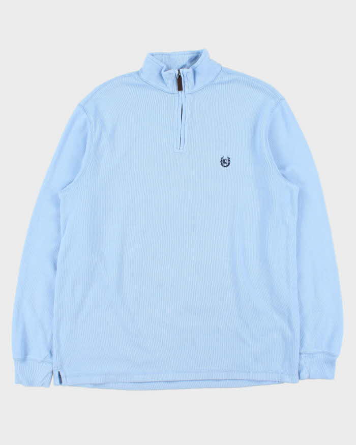 Vintage Y2K 00s Chaps Baby Blue Classic Quarter-Zip Sweatshirt - L