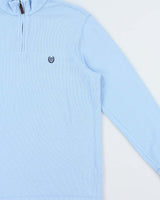 Vintage Y2K 00s Chaps Baby Blue Classic Quarter-Zip Sweatshirt - L