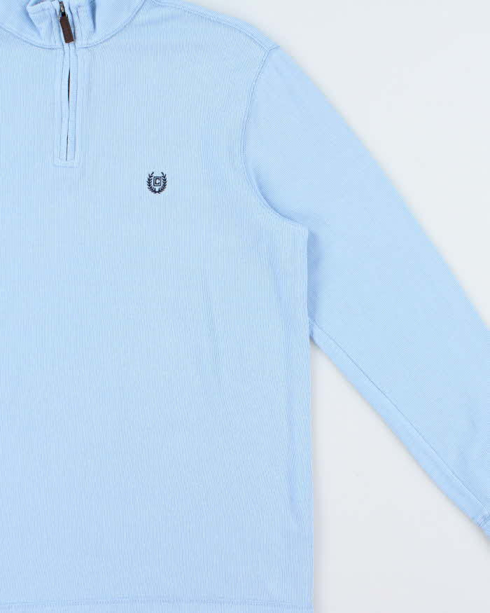 Vintage Y2K 00s Chaps Baby Blue Classic Quarter-Zip Sweatshirt - L