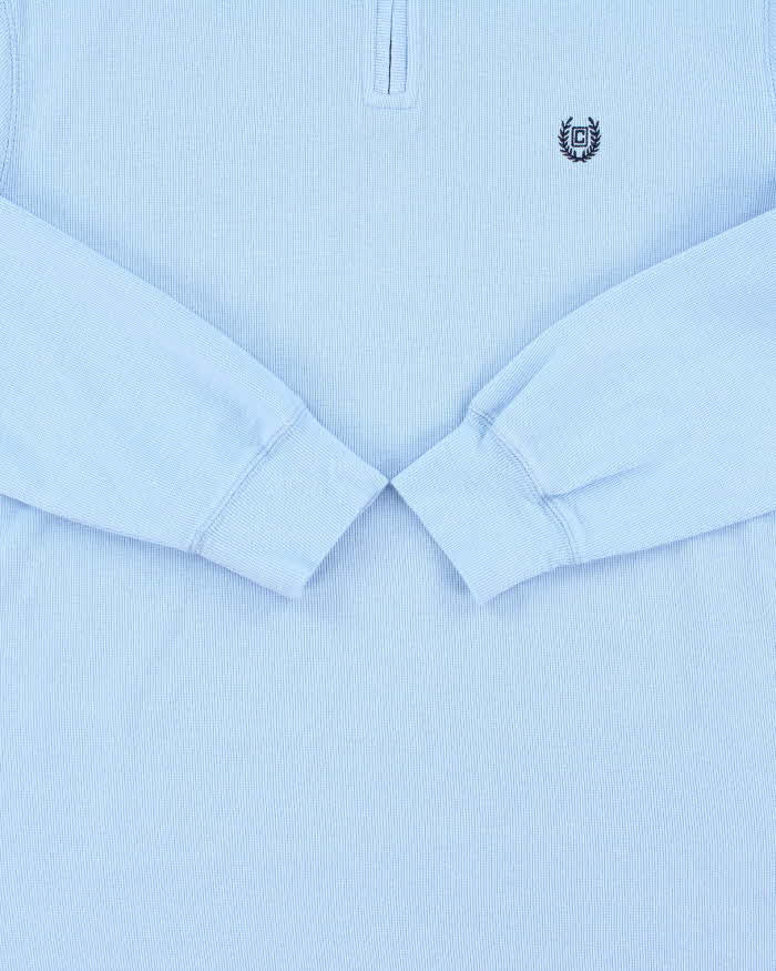 Vintage Y2K 00s Chaps Baby Blue Classic Quarter-Zip Sweatshirt - L