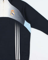 Vintage 2003 Y2K Adidas Real Madrid FC Champions League 3/4 Sleeve Quarter-Zip Training Pullover - M
