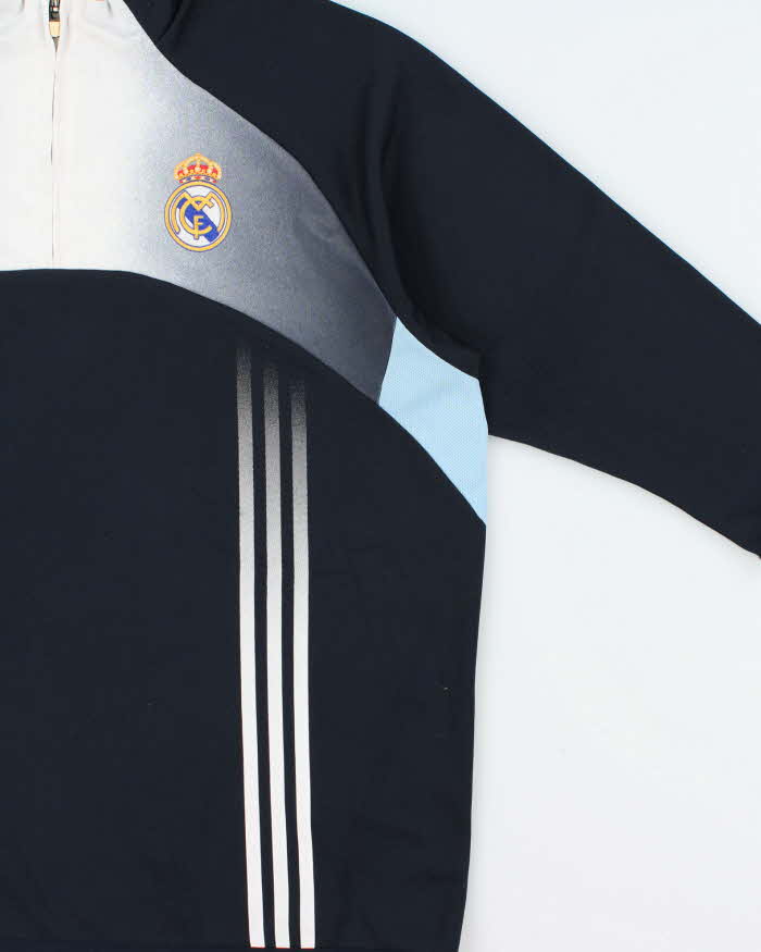 Vintage 2003 Y2K Adidas Real Madrid FC Champions League 3/4 Sleeve Quarter-Zip Training Pullover - M