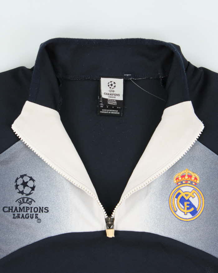 Vintage 2003 Y2K Adidas Real Madrid FC Champions League 3/4 Sleeve Quarter-Zip Training Pullover - M