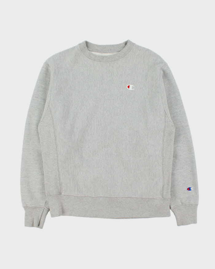 Vintage Champion Marl Grey Reverse Weave Heavyweight Crewneck Sweatshirt - M