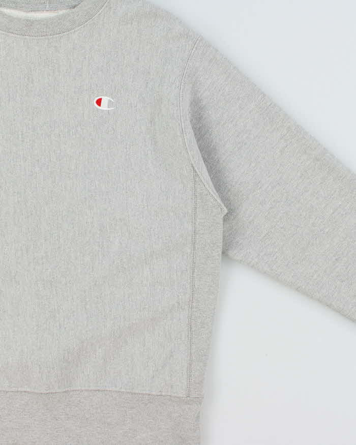 Vintage Champion Marl Grey Reverse Weave Heavyweight Crewneck Sweatshirt - M