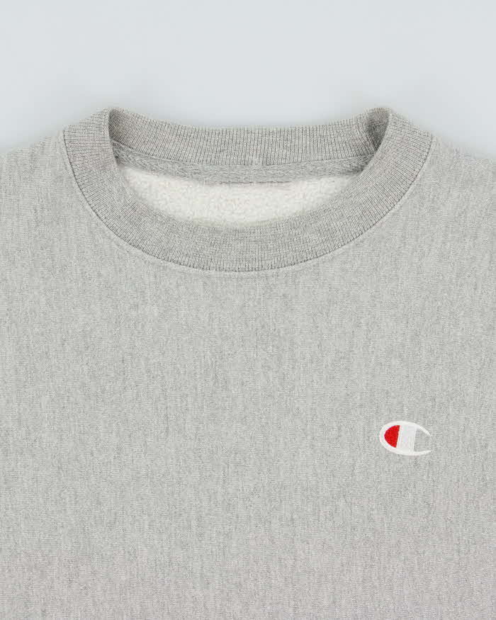 Vintage Champion Marl Grey Reverse Weave Heavyweight Crewneck Sweatshirt - M