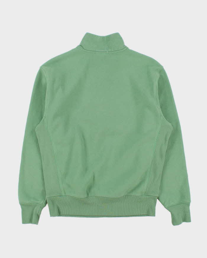 Vintage Champion Sage Green Reverse Weave Heavyweight Phys. Ed. Quarter-Zip Sweatshirt - M