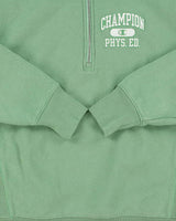 Vintage Champion Sage Green Reverse Weave Heavyweight Phys. Ed. Quarter-Zip Sweatshirt - M