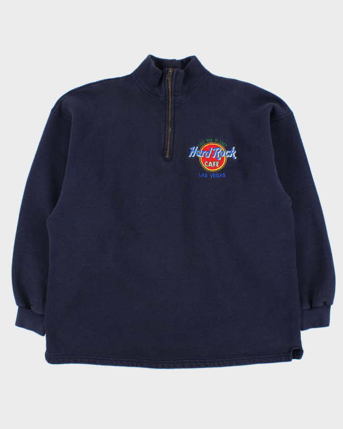 Vintage 1990s Hard Rock Cafe Las Vegas Heavyweight Quarter-Zip Sweatshirt - L