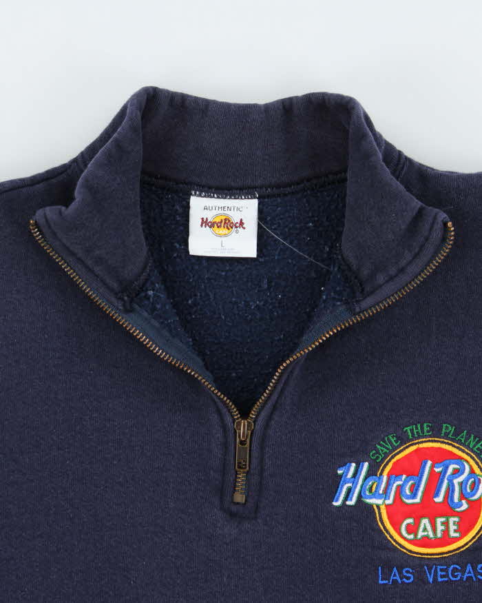 Vintage 1990s Hard Rock Cafe Las Vegas Heavyweight Quarter-Zip Sweatshirt - L