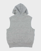 Vintage Ralph Lauren Polo Club Ath Div. Marl Heavyweight Ribbed Gilet Hoodie - L