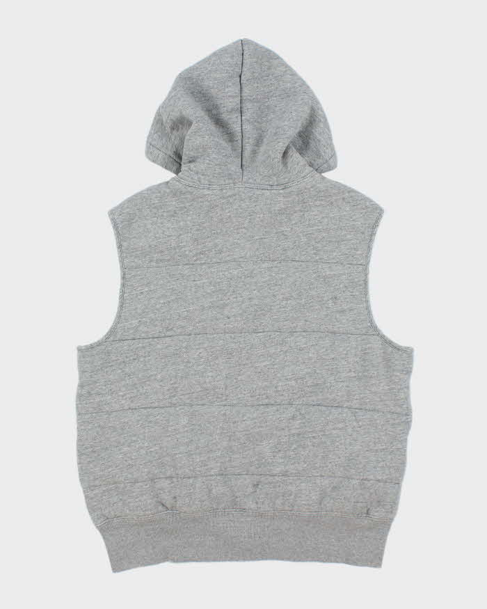 Vintage Ralph Lauren Polo Club Ath Div. Marl Heavyweight Ribbed Gilet Hoodie - L