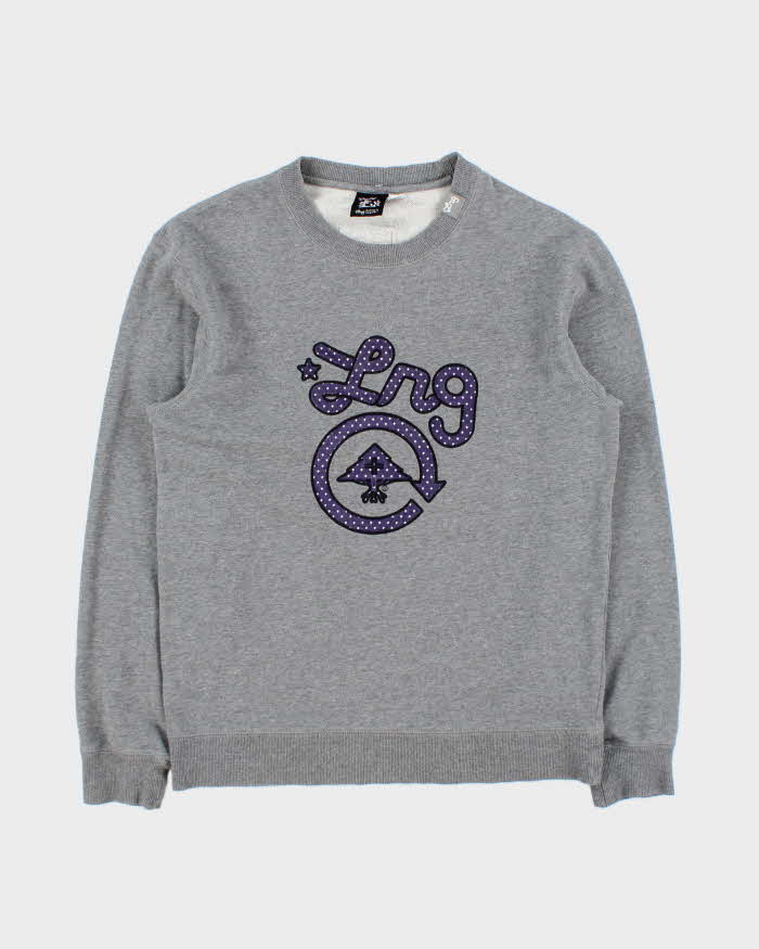 Vintage Y2K 00s LRG Clothing Equipment Marl Grey Embroidered Crewneck Sweatshirt - S