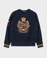 Vintage Polo Ralph Lauren New York Navy Patch Embroidered Heavyweight Crewneck Sweatshirt - S
