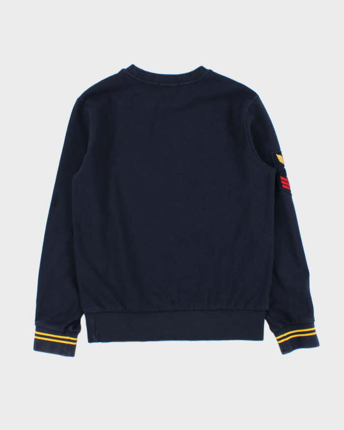 Vintage Polo Ralph Lauren New York Navy Patch Embroidered Heavyweight Crewneck Sweatshirt - S