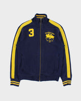 Vintage Y2K 00s Polo Ralph Lauren N.Y Large Double Pony #3 Heavyweight Striped Zip-Up Track Sweatshirt - S