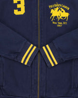 Vintage Y2K 00s Polo Ralph Lauren N.Y Large Double Pony #3 Heavyweight Striped Zip-Up Track Sweatshirt - S