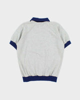 Vintage 1970s Wilson Marl Striped Short Sleeve Collared Sweatshirt - M