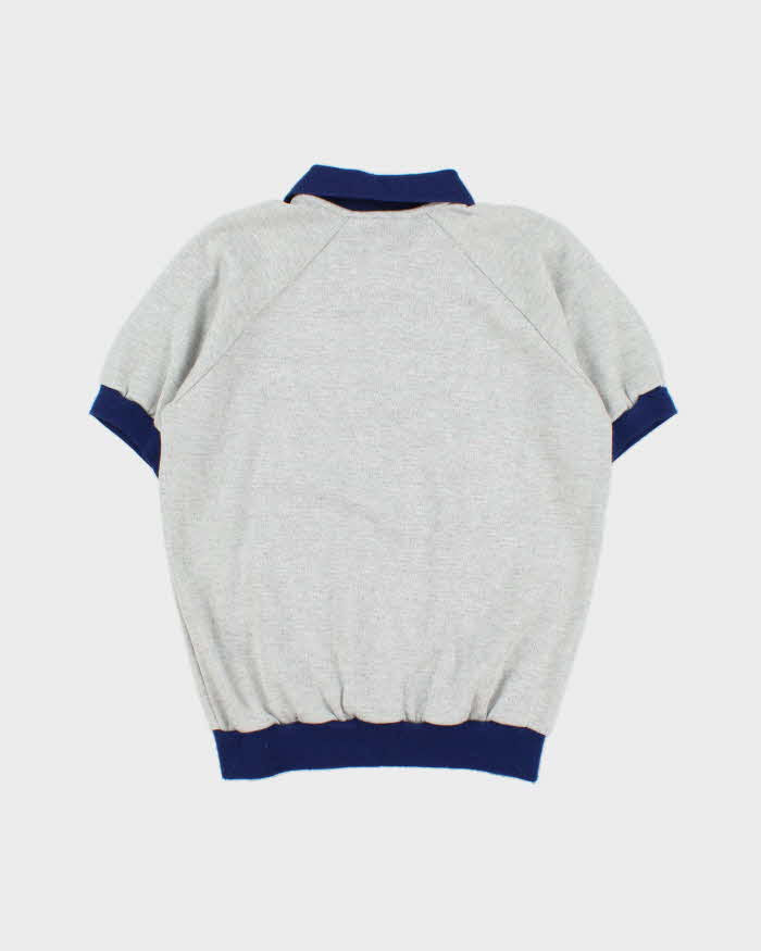 Vintage 1970s Wilson Marl Striped Short Sleeve Collared Sweatshirt - M