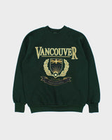 Vintage 1992 Vancouver Graphic Forest Green Crewneck Sweatshirt - M
