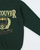 Vintage 1992 Vancouver Graphic Forest Green Crewneck Sweatshirt - M