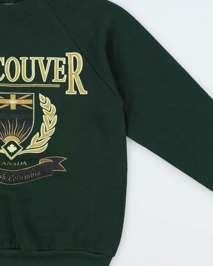Vintage 1992 Vancouver Graphic Forest Green Crewneck Sweatshirt - M