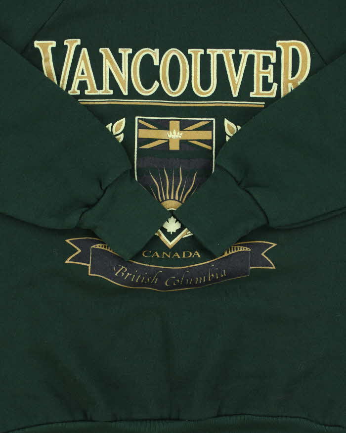 Vintage 1992 Vancouver Graphic Forest Green Crewneck Sweatshirt - M