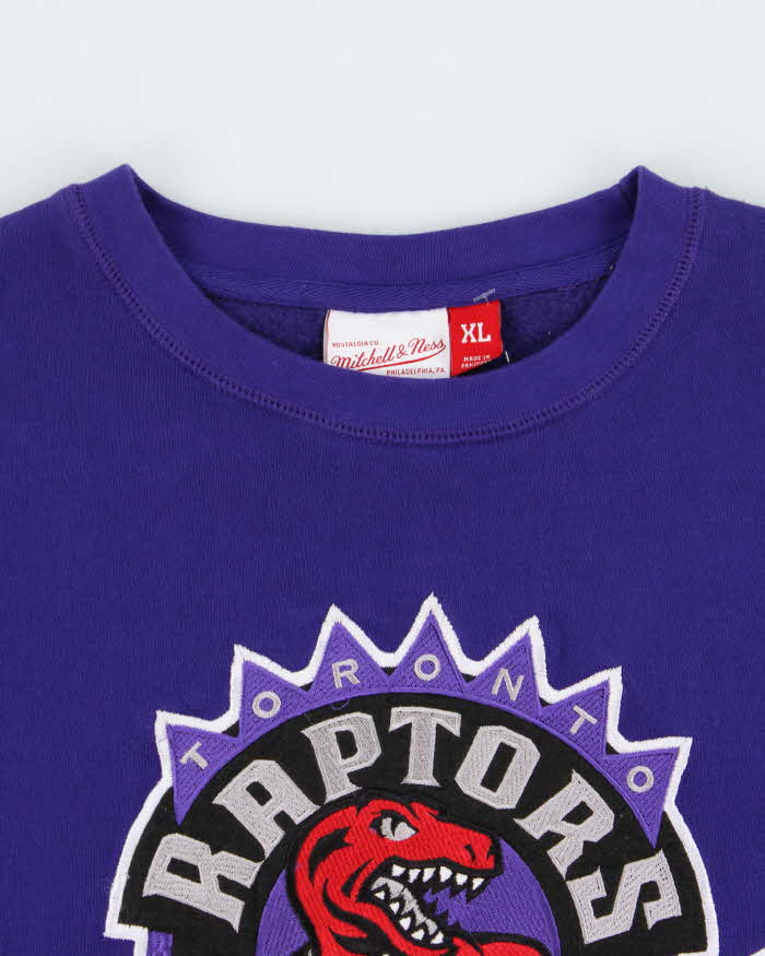 Vintage Mitchell &amp; Ness Toronto Raptors NBA Embroidered Crewneck Sweatshirt - XL