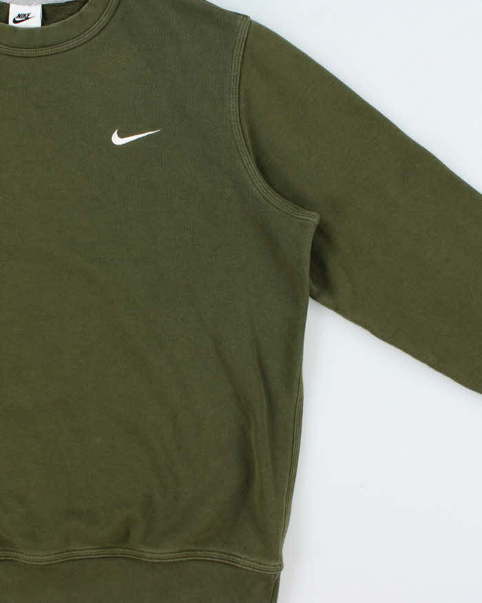 Vintage Nike Khaki Swoosh Heavyweight Crewneck Sweatshirt - L
