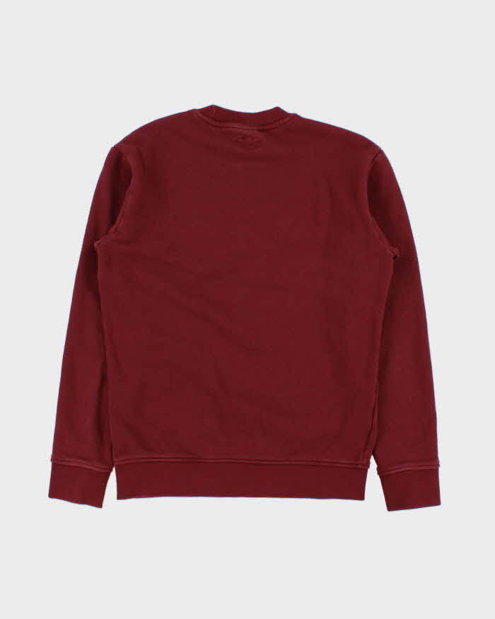 Vintage Adidas Originals Shadow Red Embroidered Collegiate Logo Heavyweight Crewneck Sweatshirt - S