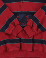 Vintage 1990s Dunhill Crest Embroidered Striped Collared Sweatshirt - S