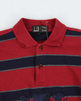 Vintage 1990s Dunhill Crest Embroidered Striped Collared Sweatshirt - S