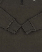 Vintage G-Star Raw Khaki Ribbed Sustainable Heavyweight Cotton Quarter-Zip Sweatshirt - L