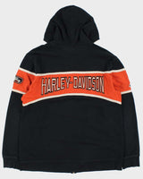 Vintage Harley Davidson Racing Heavyweight Embroidered Zip-Up Hoodie - XL
