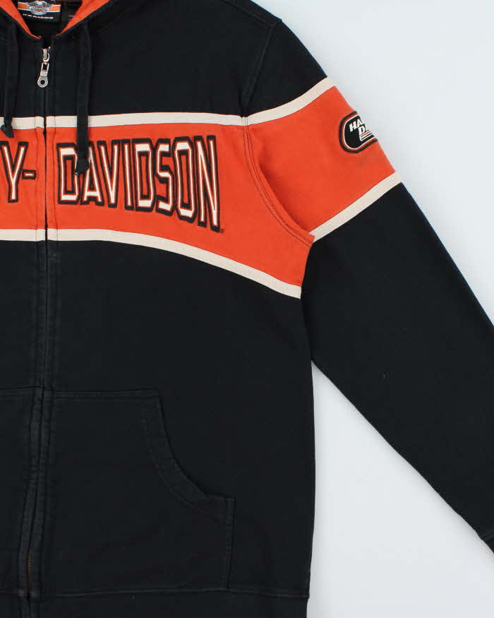 Vintage Harley Davidson Racing Heavyweight Embroidered Zip-Up Hoodie - XL