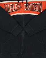 Vintage Harley Davidson Racing Heavyweight Embroidered Zip-Up Hoodie - XL
