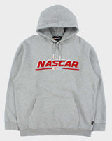 Vintage Y2K 00s Nascar Racing Marl Grey Embroidered Heavyweight Pullover Hoodie - L