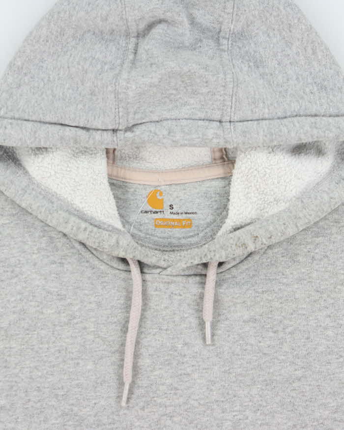 Vintage Carhartt Marl Grey Midweight Sleeve Logo Original Fit Pullover Hoodie - S