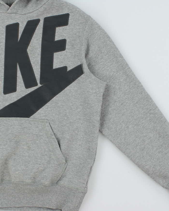 Vintage Y2K 00s Nike Marl Grey Heavyweight Pullover Hoodie - M