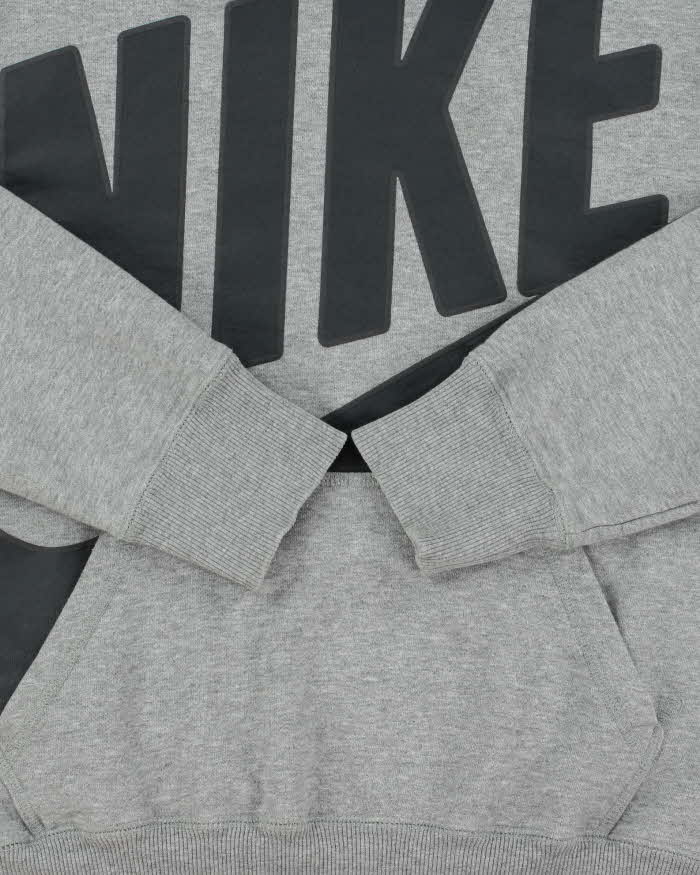 Vintage Y2K 00s Nike Marl Grey Heavyweight Pullover Hoodie - M
